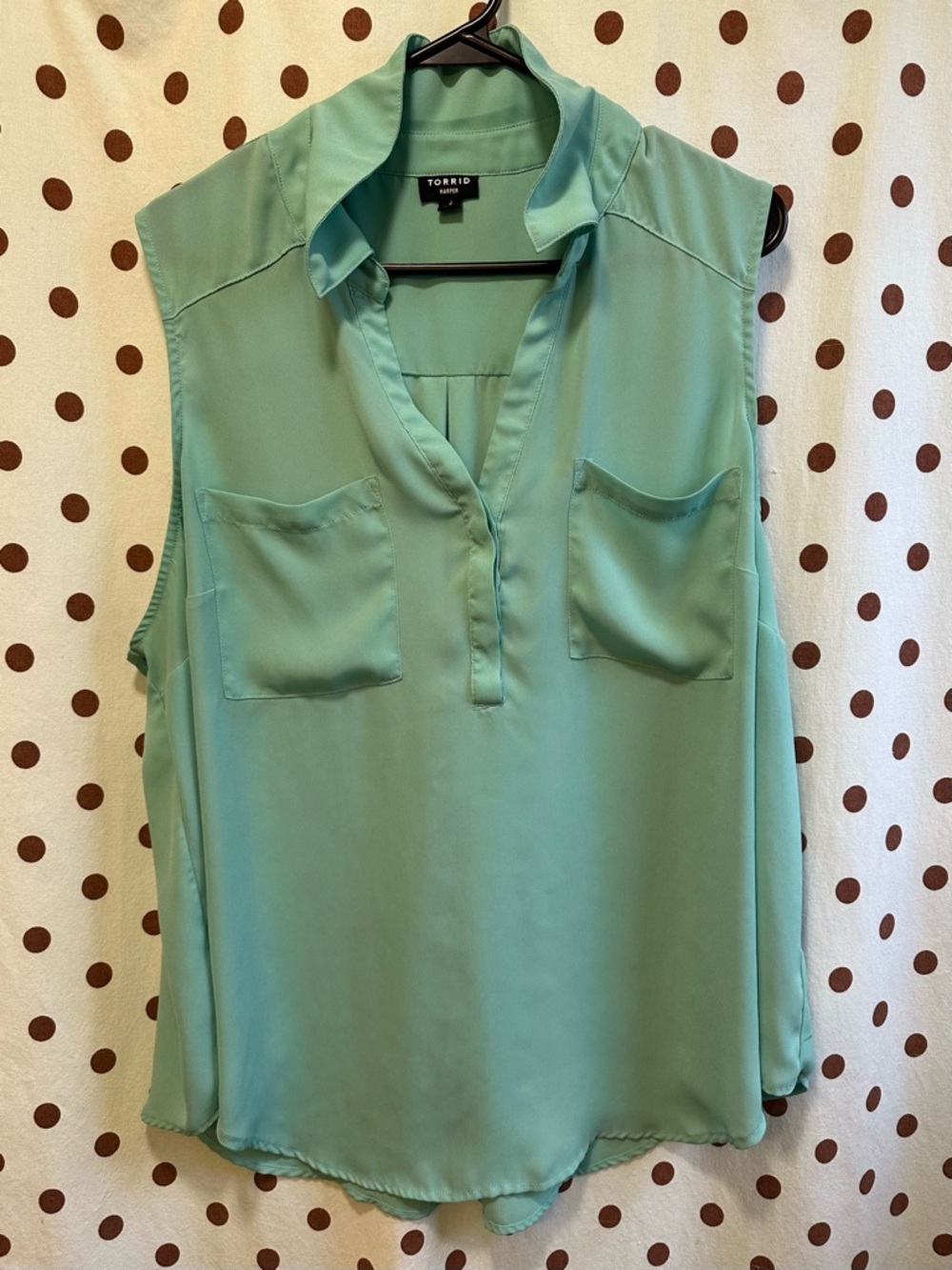 Torrid Harper Georgette Sleeveless, Seafoam Green, Size 2 (2X 18-20),Gently Used